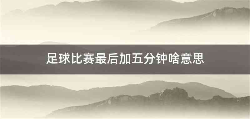 足球比赛最后加五分钟啥意思