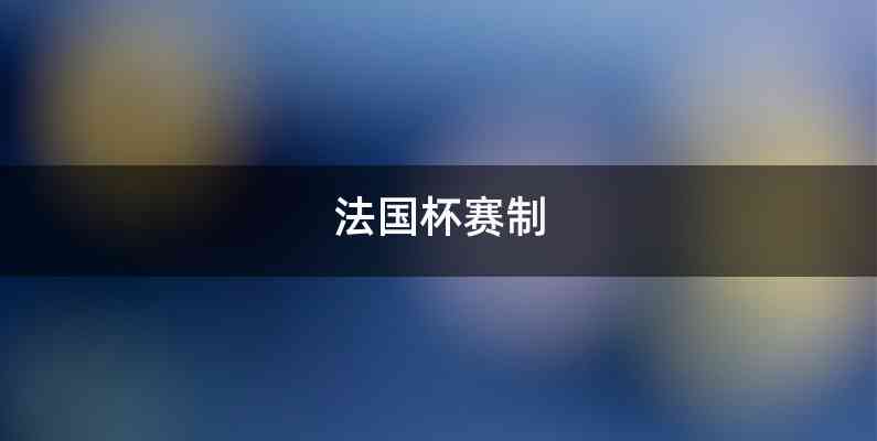法国杯赛制