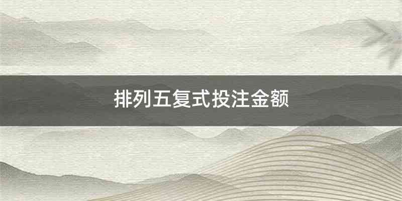 排列五复式投注金额
