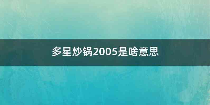 多星炒锅2005是啥意思