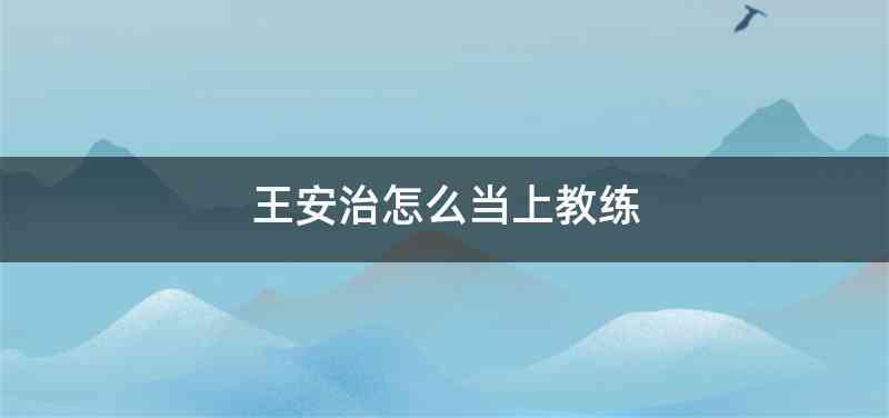王安治怎么当上教练