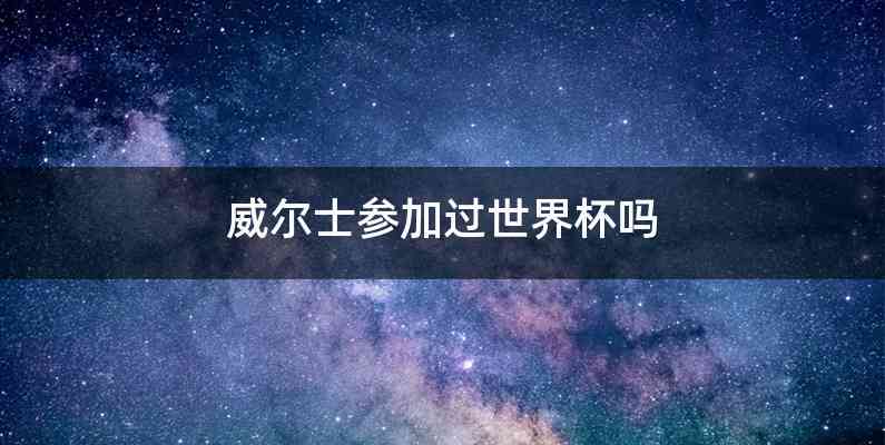 威尔士参加过世界杯吗