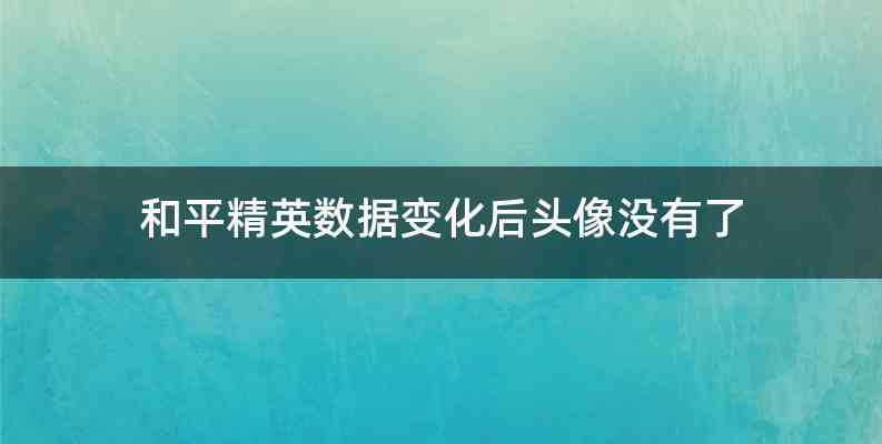 和平精英数据变化后头像没有了