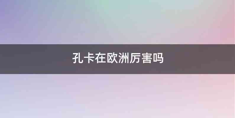孔卡在欧洲厉害吗