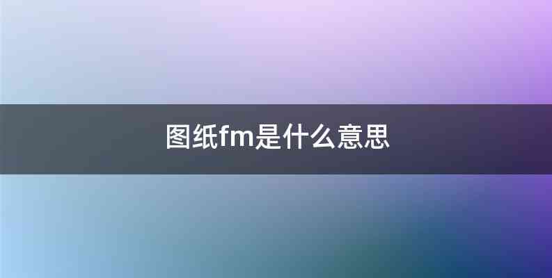 图纸fm是什么意思