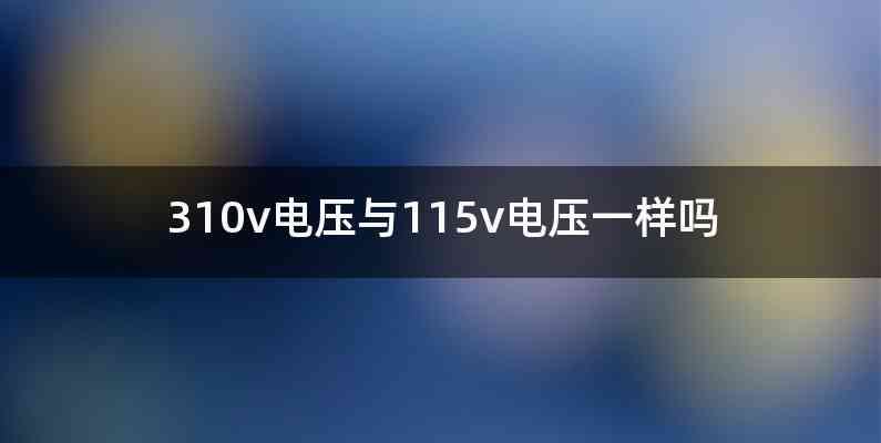310v电压与115v电压一样吗