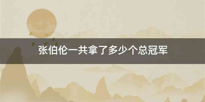 张伯伦一共拿了多少个总冠军