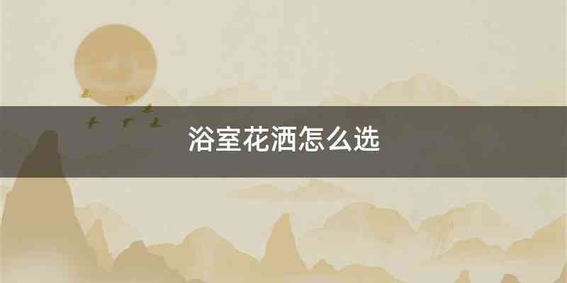 浴室花洒怎么选