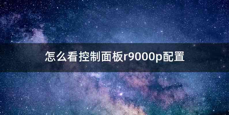 怎么看控制面板r9000p配置