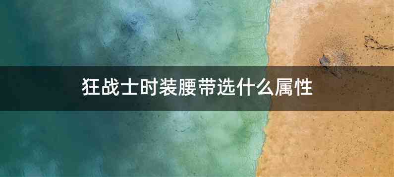 狂战士时装腰带选什么属性