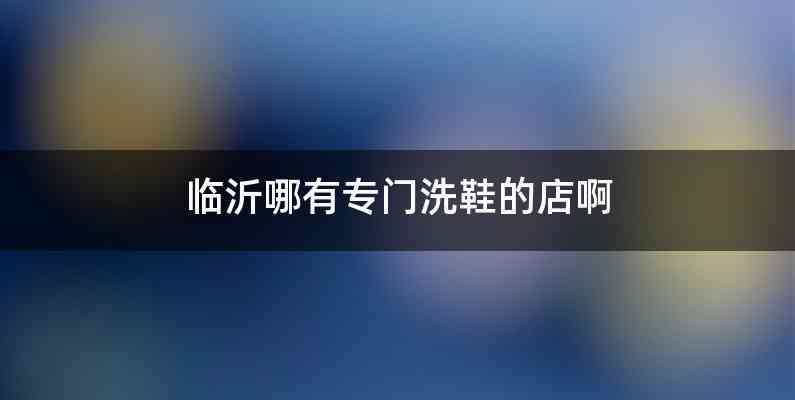 临沂哪有专门洗鞋的店啊