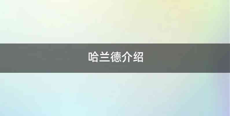 哈兰德介绍