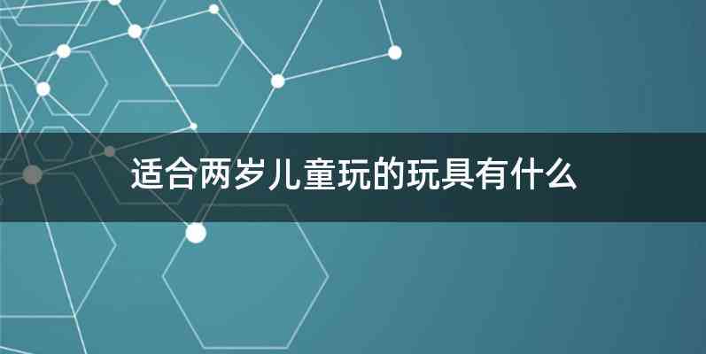 适合两岁儿童玩的玩具有什么