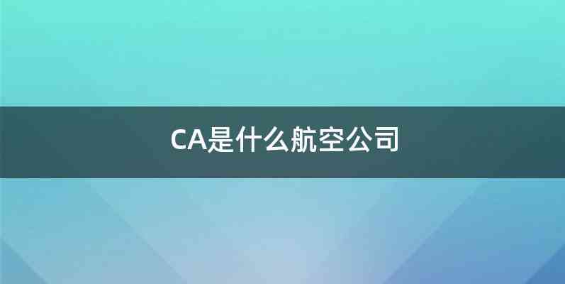 CA是什么航空公司