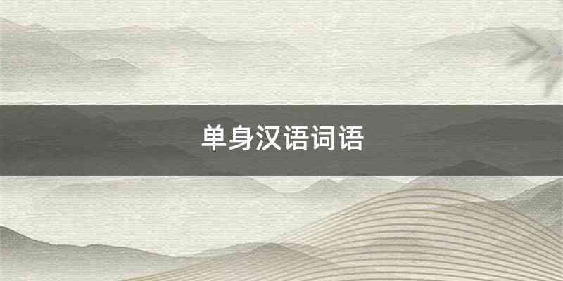 单身汉语词语