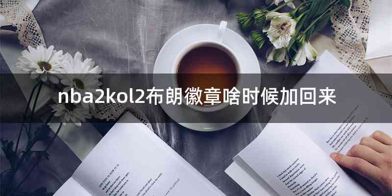 nba2kol2布朗徽章啥时候加回来
