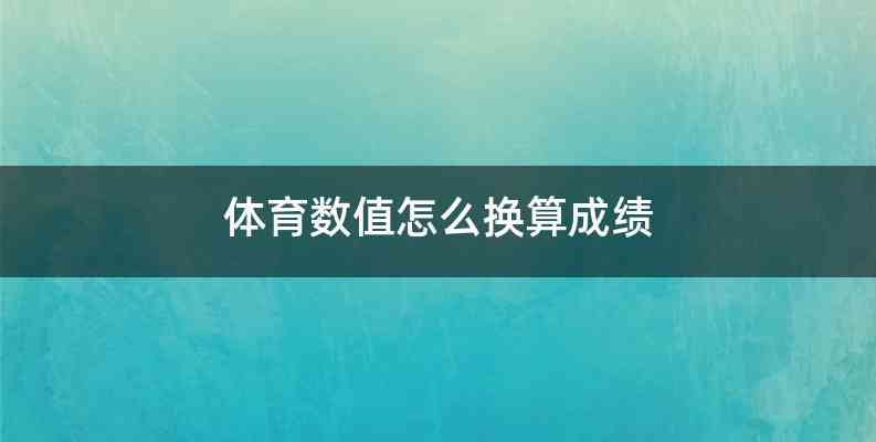 体育数值怎么换算成绩