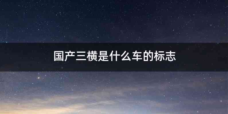 国产三横是什么车的标志