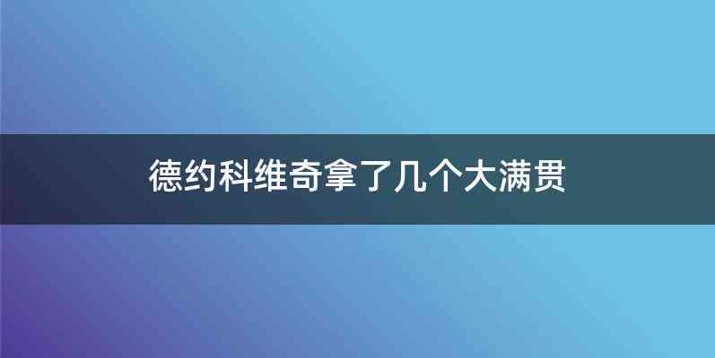 德约科维奇拿了几个大满贯