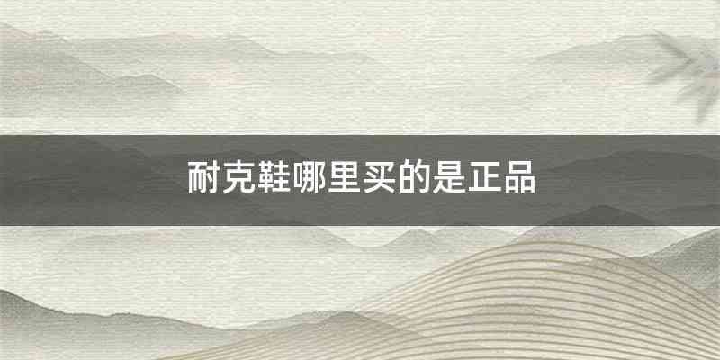 耐克鞋哪里买的是正品