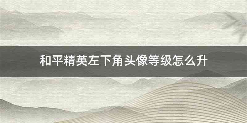 和平精英左下角头像等级怎么升