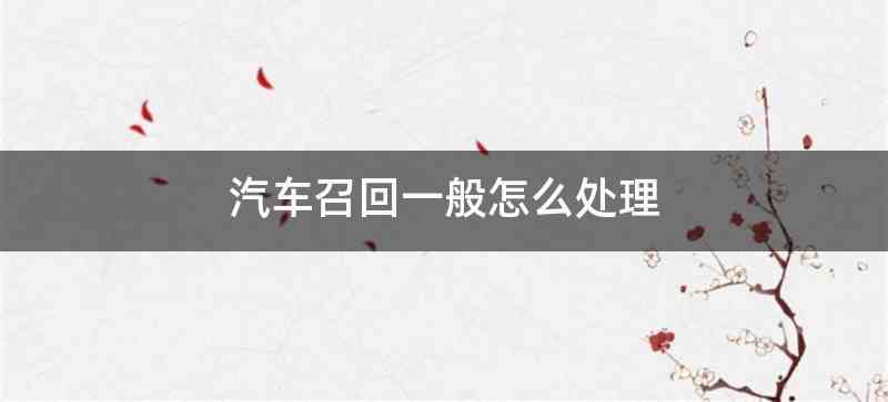 汽车召回一般怎么处理