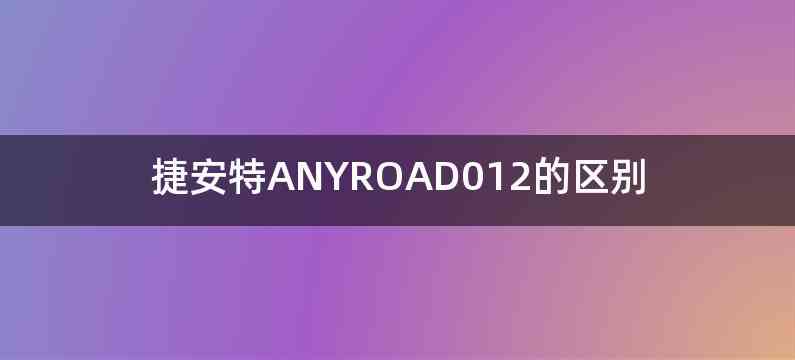 捷安特ANYROAD012的区别