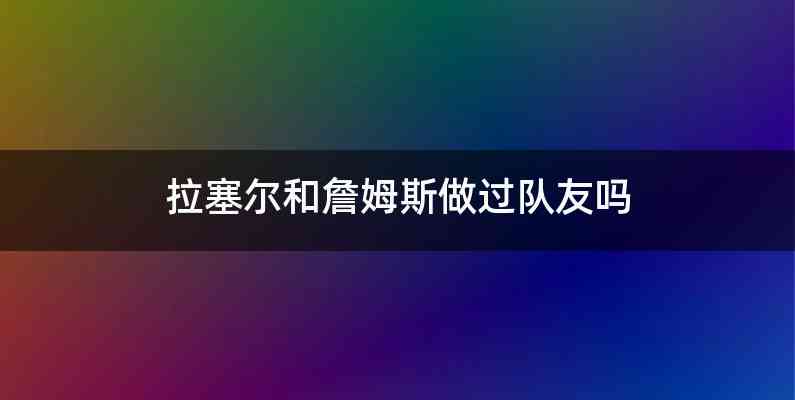 拉塞尔和詹姆斯做过队友吗