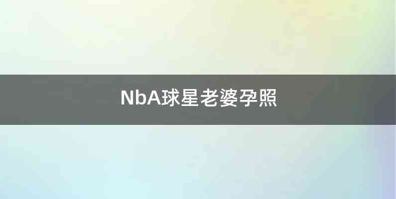NbA球星老婆孕照