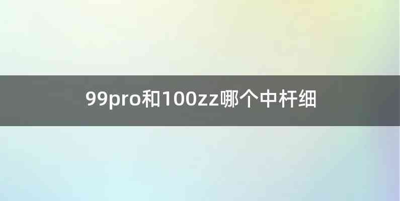 99pro和100zz哪个中杆细