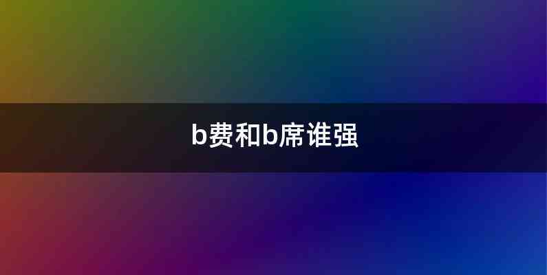 b费和b席谁强