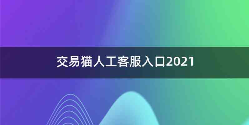 交易猫人工客服入口2021