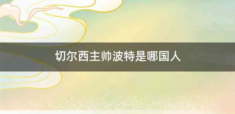 切尔西主帅波特是哪国人