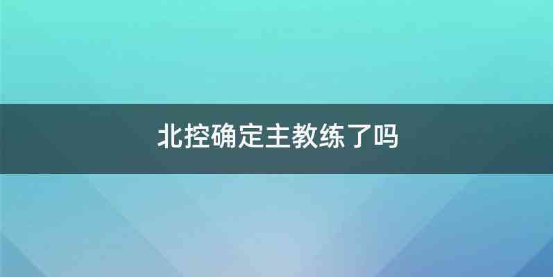 北控确定主教练了吗