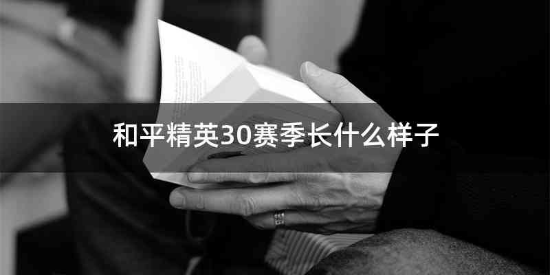 和平精英30赛季长什么样子