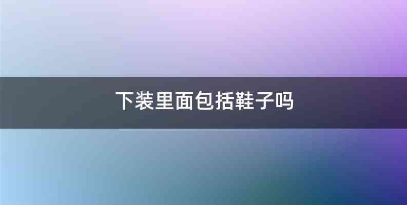 下装里面包括鞋子吗