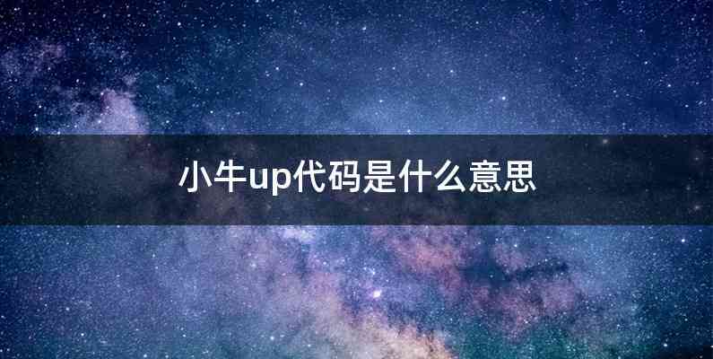 小牛up代码是什么意思