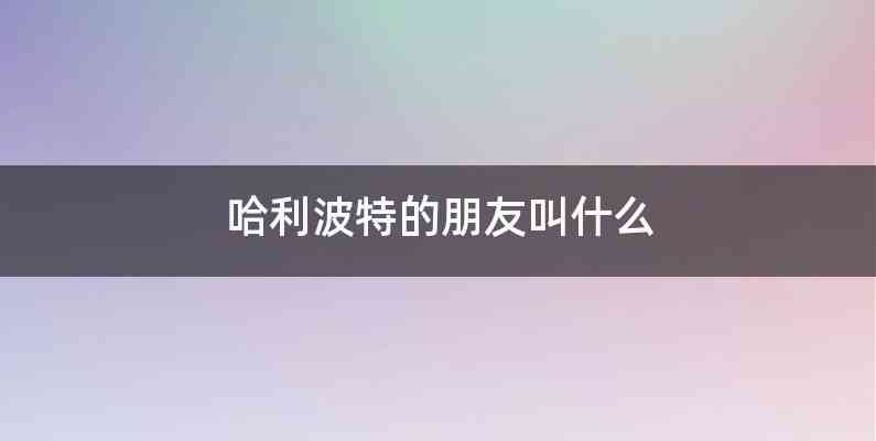 哈利波特的朋友叫什么