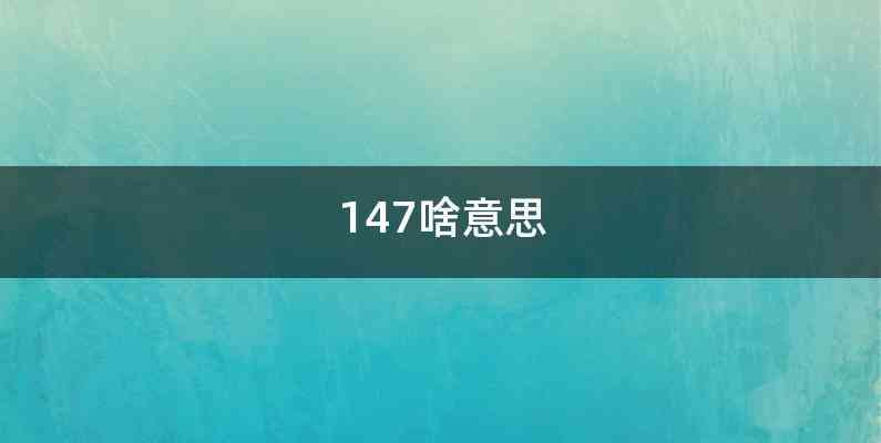 147啥意思