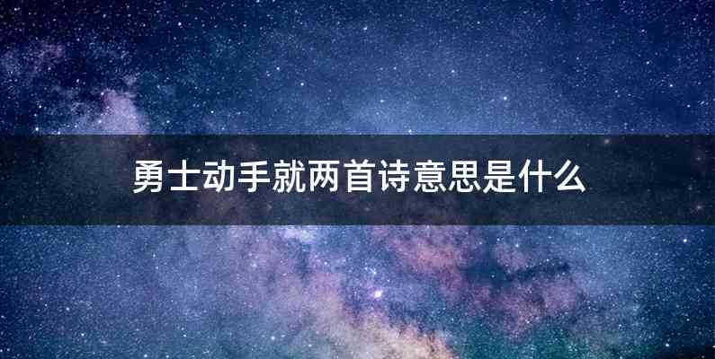 勇士动手就两首诗意思是什么
