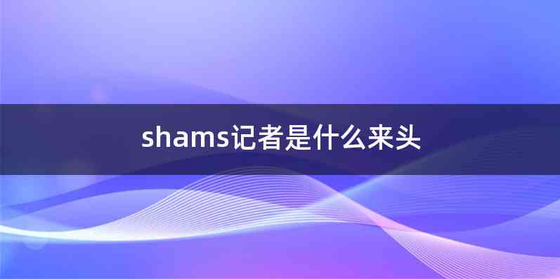 shams记者是什么来头