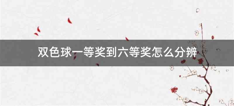 双色球一等奖到六等奖怎么分辨