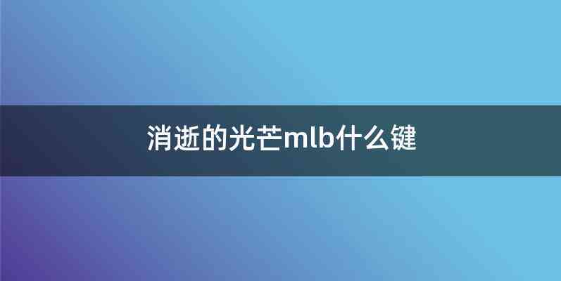 消逝的光芒mlb什么键