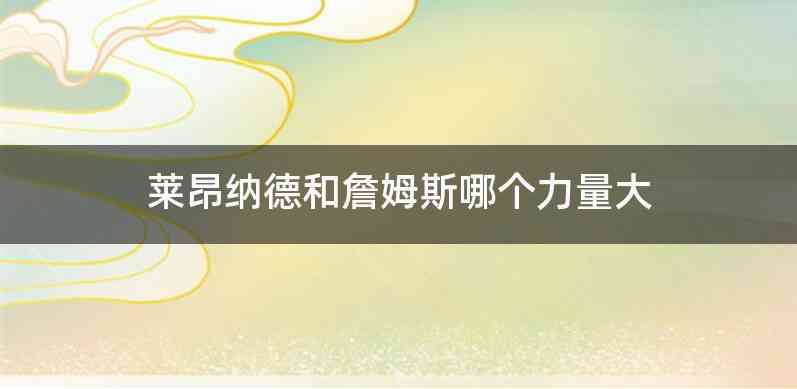 莱昂纳德和詹姆斯哪个力量大