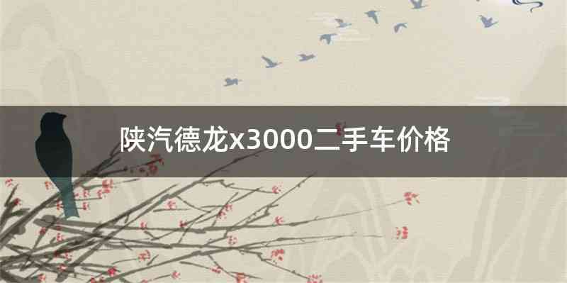 陕汽德龙x3000二手车价格