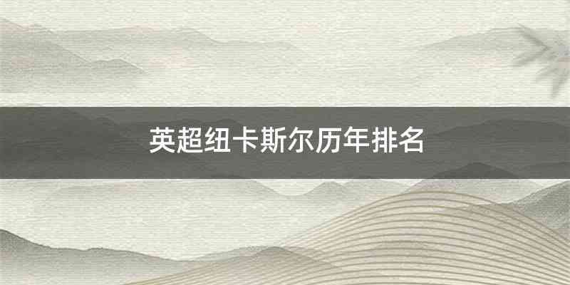 英超纽卡斯尔历年排名