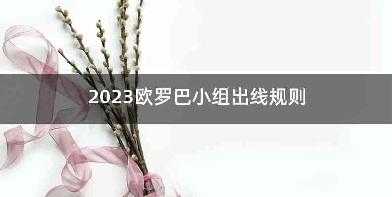 2023欧罗巴小组出线规则