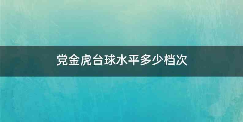 党金虎台球水平多少档次
