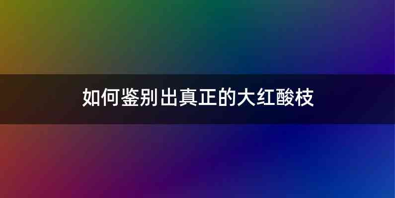如何鉴别出真正的大红酸枝