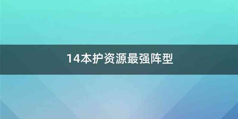 14本护资源最强阵型